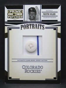Preston Wilson 2005 Prime Patches Portraits Game Used Jersey BUTTON Patch #1/3 - Picture 1 of 2