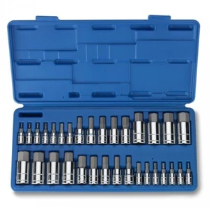 32pc Master Hex Bit Socket Set SAE & METRIC Automotive Shop Tools Must Have Tool - Picture 1 of 4