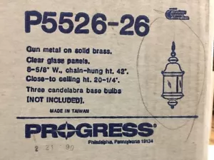 Vintage P5526-26 brass chain hung fixture - Picture 1 of 3