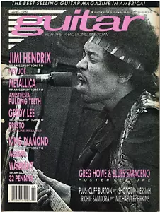Guitar Magazine June 1990 Jimi Hendrix RUSH King Diamond Greg Howe Metallica tab - Picture 1 of 15