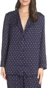Something Navy Satin Nightshirt navy night diamond foulard Shirt Size M 187283 - Picture 1 of 2