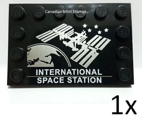 New Lego 1x Black Tile 4x6 Studs on Edges INTERNATIONAL SPACE STATION 6180pb123 - Image 1 of 1