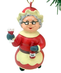 Tree Buddees Wino Mrs. Claus Christmas Ornament Funny Wine Ornaments Mrs Santa - Picture 1 of 4