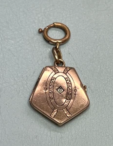 Victorian Mourning Locket Fob Pendant Pocket Watch Chain Gold Plated two Photos - Picture 1 of 6