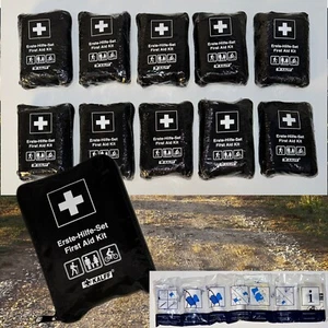 10x Kalff Erste-Hilfe-Set Freizeit Reise Hobby Fahrrad Schwarz 17x15x5cm MHD 25 - Bild 1 von 1