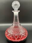 Glass decanter with airtight geometric stopper - Whiskey decanter for wine.