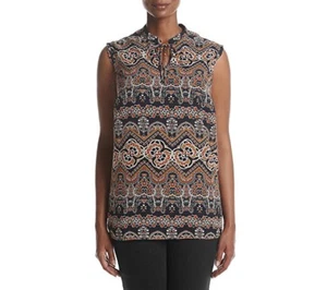 AGB Woman Plus Size Woven Tank Floral Print Blue Orange Size 3x - Picture 1 of 12