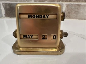 Calendario da scrivania rotante perpetuo metallo vintage anni 40 Park Sherman Springfield Ill - Foto 1 di 9