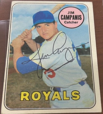 1969 Topps JIM CAMPANIS #396 🔥 Royals  ⚾️ GORGEOUS Autograph 🔥 Auto ⚾️🔥 - Image 1 of 2