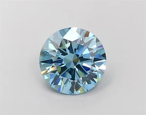 2.29 Ct Round Lab Grown Diamond IGI Certified Fancy Vivid Blue VS1 Loose Stone - Picture 1 of 11