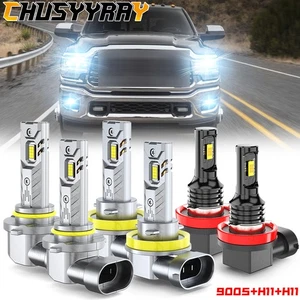 For Dodge Ram 1500 2500 3500 2019 2020 2021 2022 Combo 4pc LED Headlight Bulbs - Picture 1 of 15