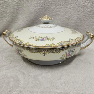 Vintage Noritake Porzellan Carmela bedeckt Schale mit Griffen blau Blumen Japan - Bild 1 von 10