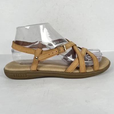 Bass Sunjuns Margie Sandals Womens Size 8 M Tan Nubuck Strappy Comfort Shoes - Image 1 of 4