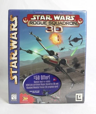 SEALED 1998 Star Wars: Rogue Squadron 3D LucasArts Big Box PC - Image 1 of 4