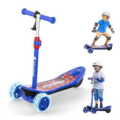  Scooter elétrico MiniSpider para crianças de 3 a 12 anos, 2 em 1 3 rodas azul infantil - Imagem 1 de 4
