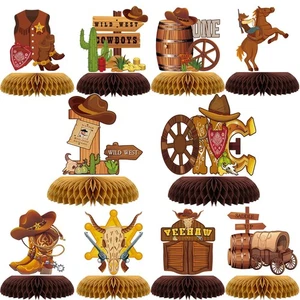 Centros de mesa Tarklanda 12 piezas vaquero occidental nido de abeja decoración de fiesta salvaje oeste... - Imagen 1 de 6