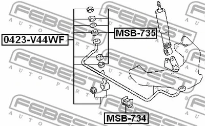 FEBEST 1990-2003 Mitsubishi Montero Repair Kit Front Stabilizer Link MSB-735 - Image 1 of 2