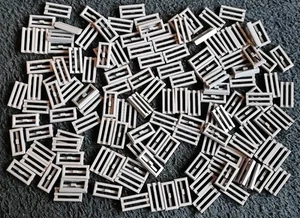 LEGO Dark Grey Grille Tiles 1x2 Modified Pieces Flat Floor Radiator Bundle 2412 - Picture 1 of 4