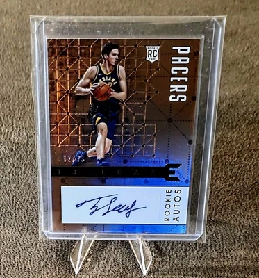 2018 Panini Essentials Basketball TJ Leaf 234 Gold Auto #d 62/99 RC  - Image 1 of 3