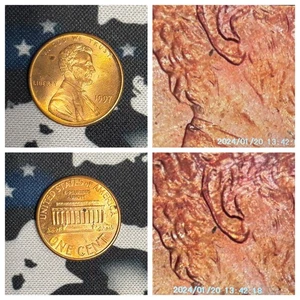 1997 Lincoln Cent, Double Ear Lobe Variety  - Picture 1 of 7