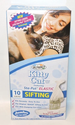 Caja de arena de tamizado Alfapet Kitty Cat 10 forros de sartén Jumbo + forro de transferencia 37x18x1 Foto 1 de 4