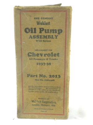 Conjunto de bomba de aceite Wohlert original vintage Chevrolet 1937-1939 n.º 2013 838440S Foto 1 de 4