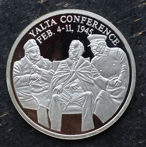 Yalta Conference World War II .999 Silver Proof Medal USA 20gr - Picture 1 of 2