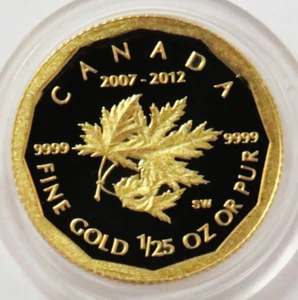 2012 GOLD 543 GEPRÄGT KANADA 50 CENTS 1/25oz Ahornblatt in Kapsel - Bild 1 von 2