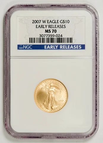 2007-W $10 Gold Eagle NGC MS70 EARLY RELEASES Cover
