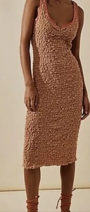 Vestido midi ajustado Free People Set the Bar en café helado talla mediana - Imagen 1 de 8