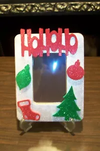 NEW Unique 6x8 Handmade Picture Photo Memory Frame with Easel Ho Ho Ho - Picture 1 of 1