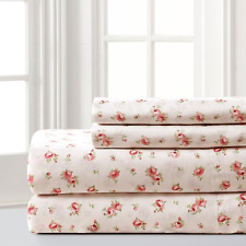 Soft Microfiber Rose Printed Sheets - Luxurious Microfiber Bed Sheets - Includes