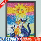 Embroidery Eco-cotton Thread 14CT Printed Cat in the Sun Cross Stitch 19x28cm