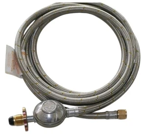 SS Weber Q to LPG gas bottle POL hose for weber Q inc. regulator, 3m free post. - Picture 1 of 5