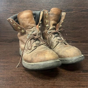 Texas Steer Lites Mens Work Shoes Size 12 Leather Round Toe Ankle Boots Brown - Picture 1 of 21