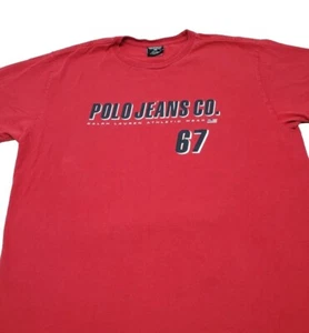 Vtg. Polo Jeans Co Ralph Lauren Athletic Wear 67 Red Short Sleeve Shirt Men’s XL - Picture 1 of 11
