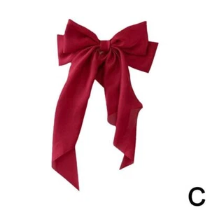Large Bow Ribbon Barrettes Women Girls Satin Steel Clip Headwear Hairpin UsUs - Picture 1 of 23