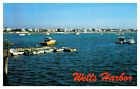 Postcard - Fishing and Pleasure Boats in Wells Harbor in Wells Maine ME
