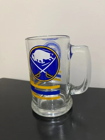 Vintage! Buffalo Sabres 1991 Glass Beer Mug Cover