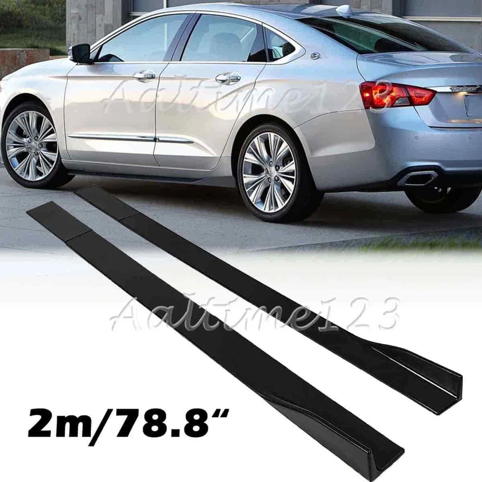 For Chevrolet Impala 2010-2020 Glossy Side Skirt Splitter Extension Lip Rocker - Изображение 1 из 4