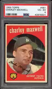 1959 Topps Baseball Charles Maxwell #481, PSA 4 - Bild 1 von 2