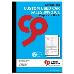 **PERSONALIZADO** NCR Factura de ventas de autos usados libro duplicado A4 50 juegos x2 libros - Imagen 1 de 3