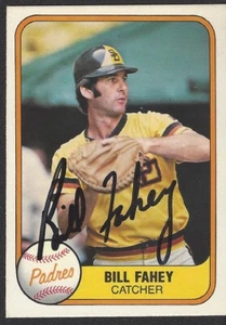 Fleer #490 1981 Bill Fahey autografiado - Padres de San Diego - Imagen 1 de 2