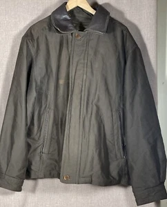 Rainforest Jacket Coat Leather Trim Mens - L Zip Out Liner - Picture 1 of 18