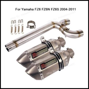 Silenciador sistema de tubo de escape de enlace medio antideslizante para Yamaha FZ6 FZ6N FZ6S 2004-2011 - Imagen 1 de 12