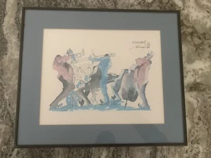 Jazz Picture signed Leo Meiersdorff 1976 New Orleans watercolor Print Framed - Picture 1 of 5