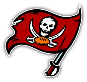 Tampa Bay Buccaneers NFL Football Flag Logo Car Bumper Sticker-9'', 12'' or 14'' - Picture 1 of 1