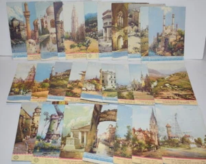 Carte illustrate vintage Noel Leaver del mondo città sceniche cartoncino stock - Foto 1 di 10
