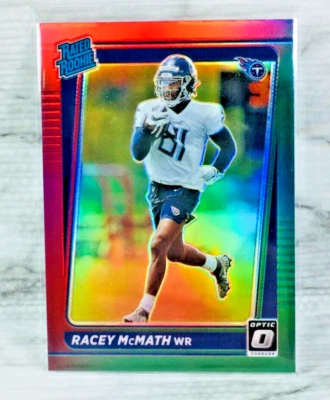 Racey McMath 2021 Donruss Optic Rated Rookie Red Green Preview #P-316 NFL Titans - Image 1 of 2