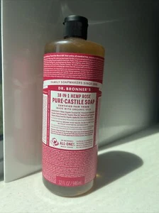 Dr. Bronner's HEMPRose Pure- 18 in 1 Castile Liquid Soap - 32 oz - NEW, Non-GMO - Picture 1 of 3